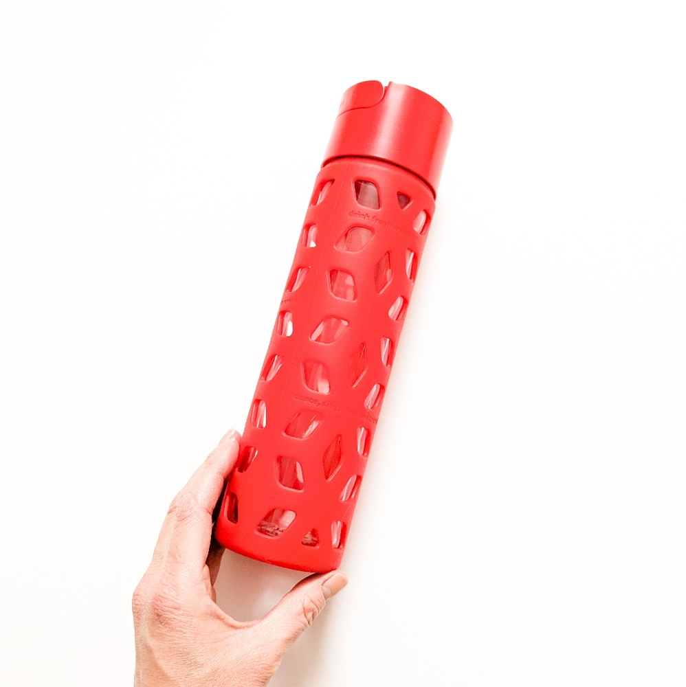 Lululemon Pure Focus Glass Water Bottle - Red